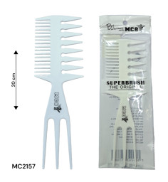 peine para cabello triple diente plastico blanco