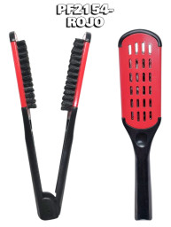 cepillo en pinza para alaciado, rojo b.r