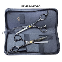 estuche de tijeras profesional 6" negro